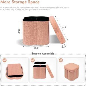 Storage Ottoman Cube, Flowers Shaped Ottomans with Storage Foot Stool